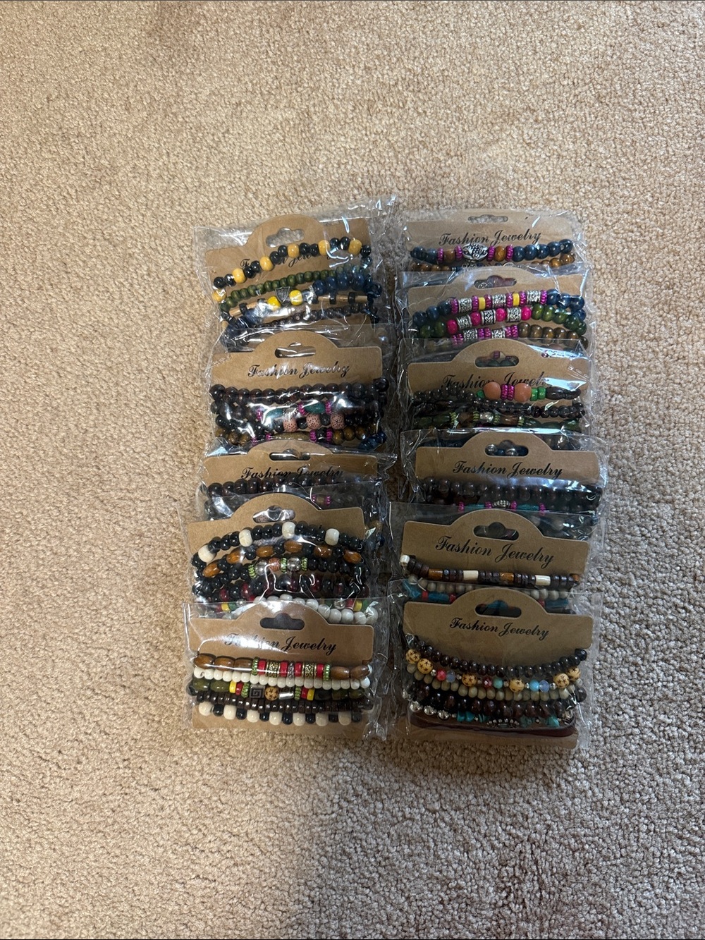 Fashion Jewelry Multicolor Beaded Stack Bracelet Set